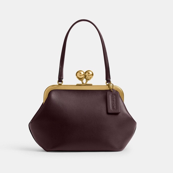 Coach Kisslock Frame Bag 16 Black Currant NWT - Picture 1 of 8